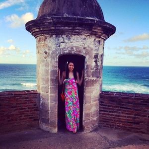 Colorful Lilly Pulitzer flamingo maxi